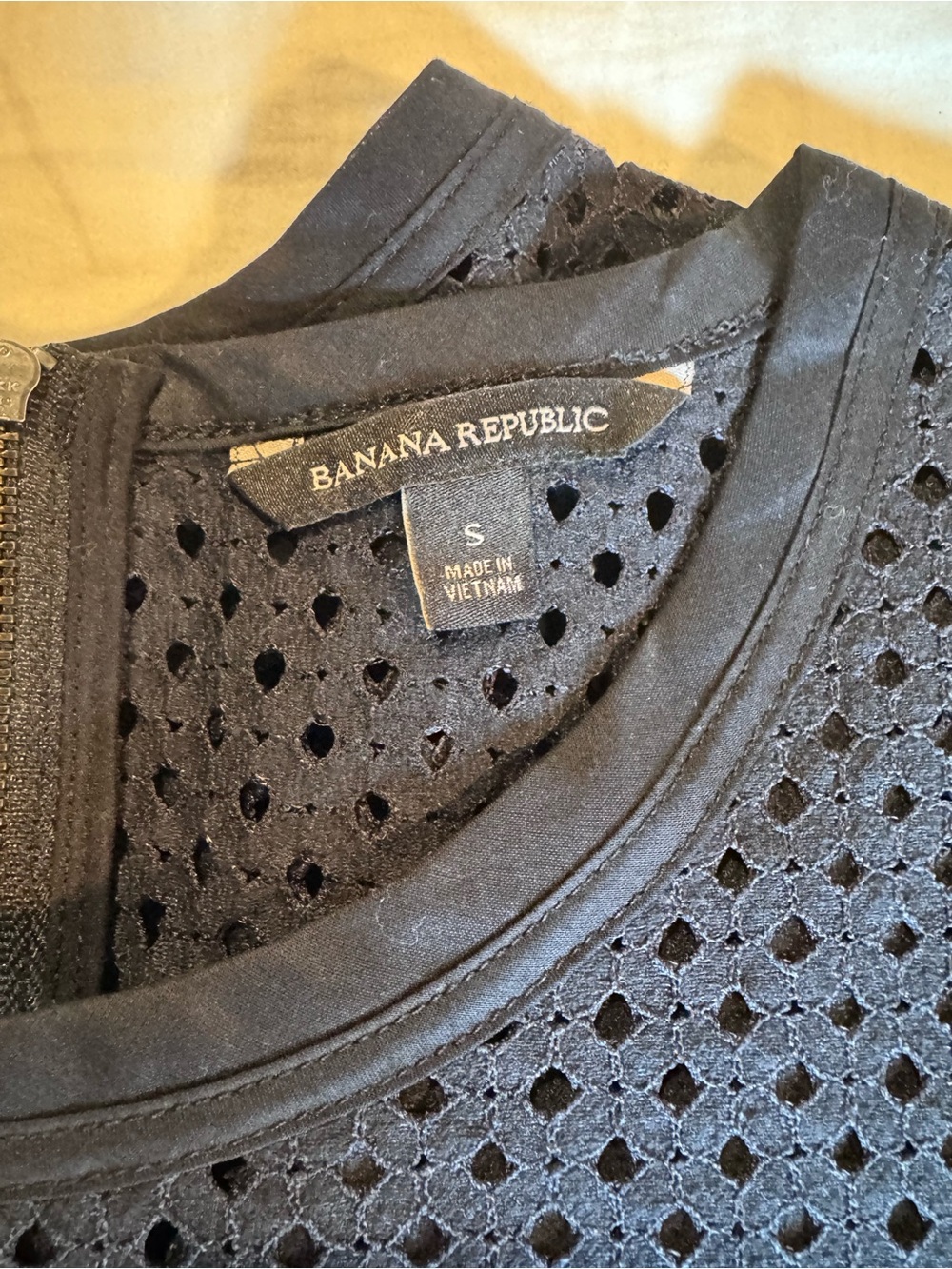 Banana Republic Black Eyelet Shell Tunic